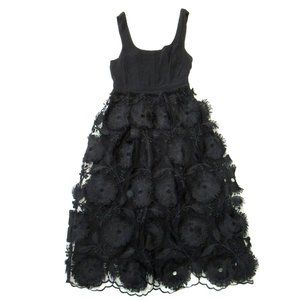 NWT by | Anthropologie Floriana Lace Midi in Black Sleeveless Dress 2P $230